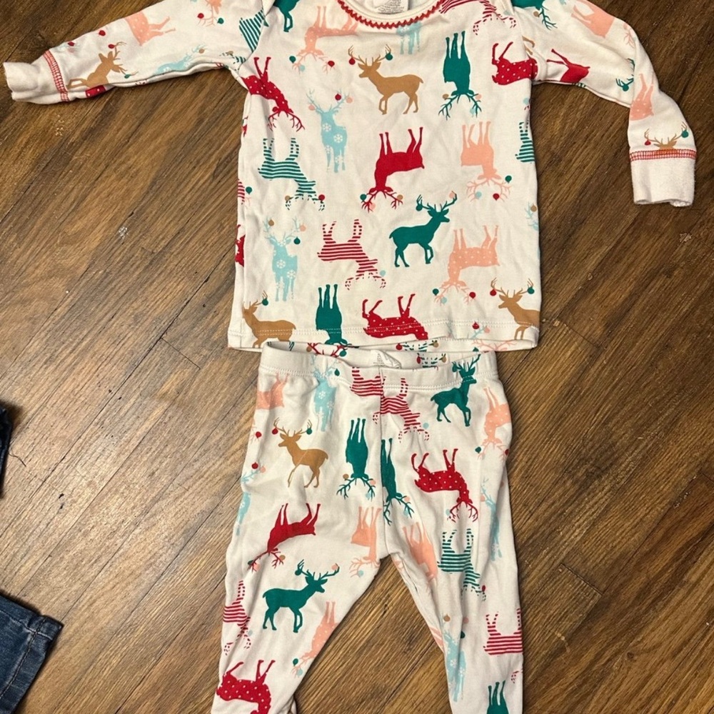 Starting Out Multicolor Reindeer Pajama Set